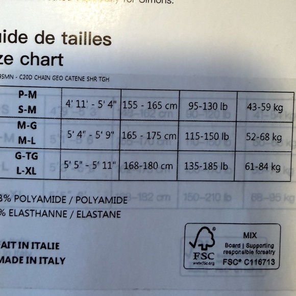 Geo chain white sheer pantyhose fantasy tights made in Italy NWT - Picture 8 of 8